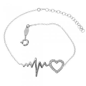 Λευκόχρυσο βραχιόλι Κ14 με ζιργκόν