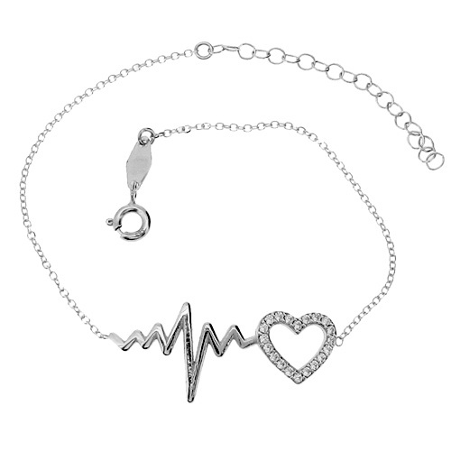 Λευκόχρυσο βραχιόλι Κ14 με ζιργκόν