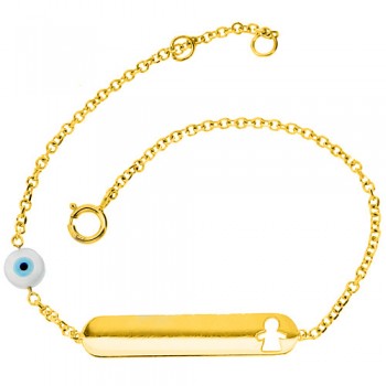 Χρυσό παιδικό βραχιόλι-ταυτότητα Κ9
