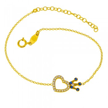 Χρυσό βραχιόλι Κ14 με ζιργκόν