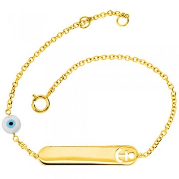 Χρυσό παιδικό βραχιόλι-ταυτότητα Κ9