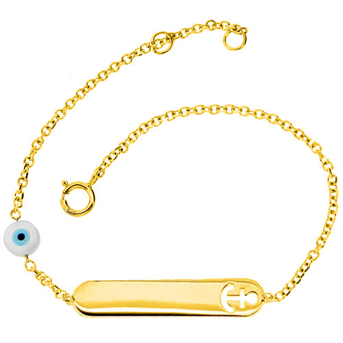 Χρυσό παιδικό βραχιόλι-ταυτότητα Κ9