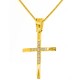 Χρυσός βαπτιστικός σταυρός Κ9 με αλυσίδα