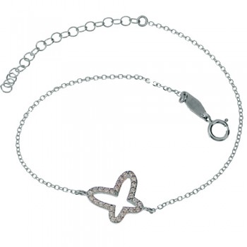 Λευκόχρυσο βραχιόλι Κ14 με ζιργκόν