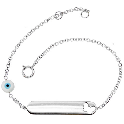 Λευκόχρυσο παιδικό βραχιόλι-ταυτότητα Κ9