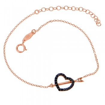 Βραχιόλι από ροζ χρυσό Κ14 με ζιργκόν