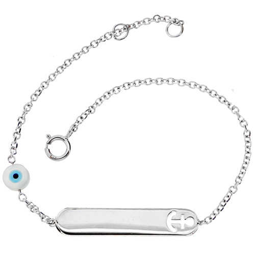 Λευκόχρυσο παιδικό βραχιόλι-ταυτότητα Κ9