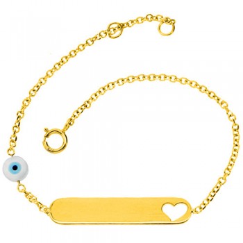 Χρυσό παιδικό βραχιόλι-ταυτότητα Κ9