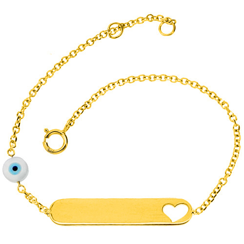 Χρυσό παιδικό βραχιόλι-ταυτότητα Κ9