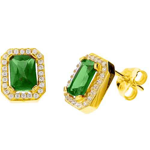 Χρυσά σκουλαρίκια Κ14 με ζιργκόν