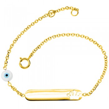 Χρυσό παιδικό βραχιόλι-ταυτότητα Κ9