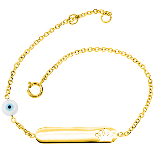 Χρυσό παιδικό βραχιόλι-ταυτότητα Κ9