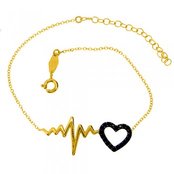 Χρυσό βραχιόλι Κ14 με ζιργκόν