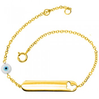 Χρυσό παιδικό βραχιόλι-ταυτότητα Κ9