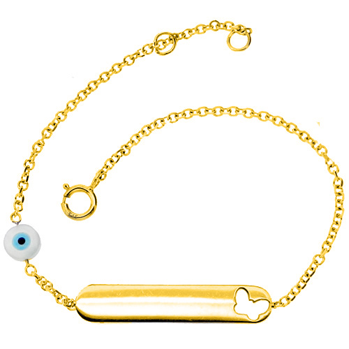 Χρυσό παιδικό βραχιόλι-ταυτότητα Κ9