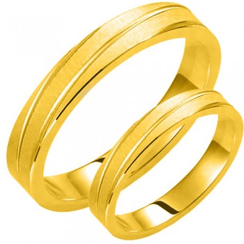 Σετ βέρες από κίτρινο χρυσό Κ14