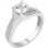 Λευκόχρυσο μονόπετρο δαχτυλίδι Κ14