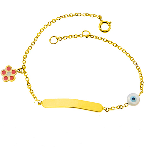 Χρυσό παιδικό βραχιόλι-ταυτότητα Κ9