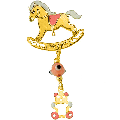 Χρυσή παραμάνα Κ9 με σμάλτο