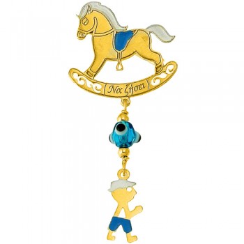 Χρυσή παραμάνα Κ9 με σμάλτο