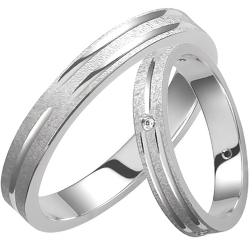 Σετ λευκόχρυσες βέρες Κ14