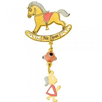 Χρυσή παραμάνα Κ9 με σμάλτο