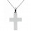 Λευκόχρυσος κλασικός σταυρός βάπτισης αρραβώνα Κ14 με αλυσίδα