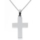 Λευκόχρυσος κλασικός σταυρός βάπτισης αρραβώνα Κ14 με αλυσίδα