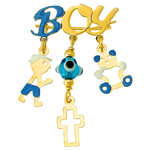 Χρυσή παραμάνα Κ9 με σμάλτο