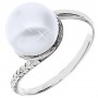 Λευκόχρυσο δαχτυλίδι Κ14 με μαργαριτάρι και ζιργκόν