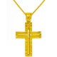 Χρυσός βαπτιστικός σταυρός Κ14 με αλυσίδα