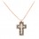 Σταυρός από ροζ χρυσό Κ18 με μαύρα διαμάντια