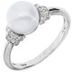 Λευκόχρυσο δαχτυλίδι Κ14 με μαργαριτάρι και ζιργκόν
