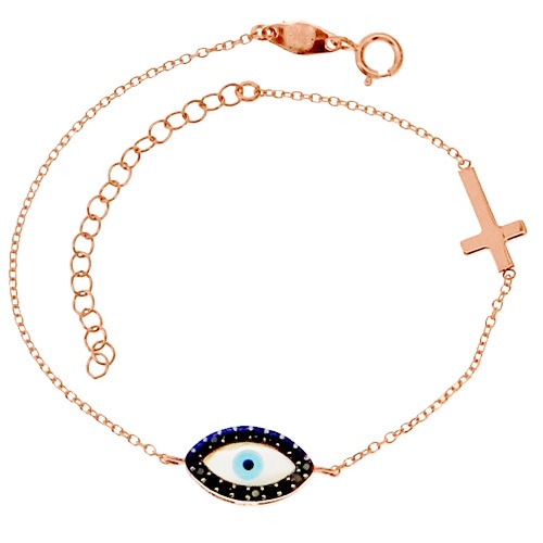 Βραχιόλι από ροζ χρυσό Κ14 με ζιργκόν