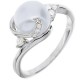 Λευκόχρυσο δαχτυλίδι Κ14 με μαργαριτάρι και ζιργκόν