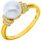 Χρυσό δαχτυλίδι Κ14 με μαργαριτάρι και ζιργκόν