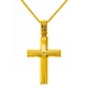 Χρυσός βαπτιστικός σταυρός Κ14 με αλυσίδα