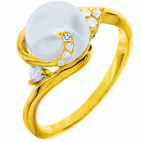 Χρυσό δαχτυλίδι Κ14 με μαργαριτάρι και ζιργκόν