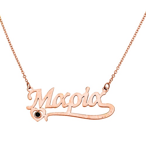 Κολιέ όνομα από ροζ χρυσό Κ9