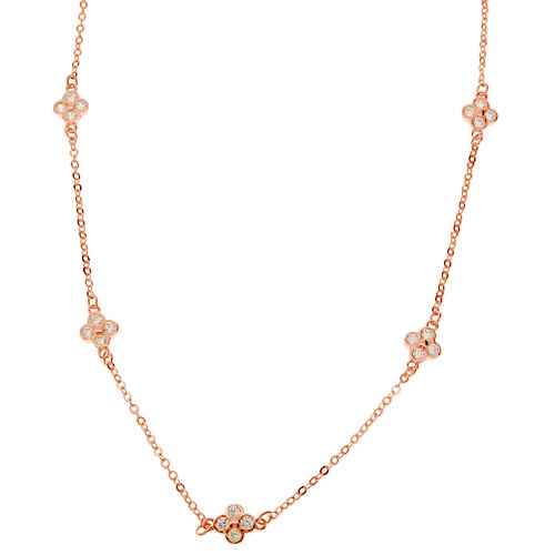 Ασημένιο κολιέ 925 σε ροζ χρώμα