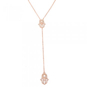 Ασημένιο κολιέ 925 σε ροζ χρώμα