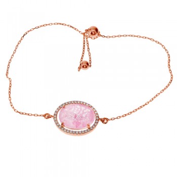 Ασημένιο βραχιόλι 925 με συνθετικό χαλαζία και ζιργκόν