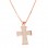 Κολιέ από ροζ χρυσό Κ14 με σμάλτο