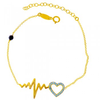 Χρυσό βραχιόλι Κ14 με ζιργκόν