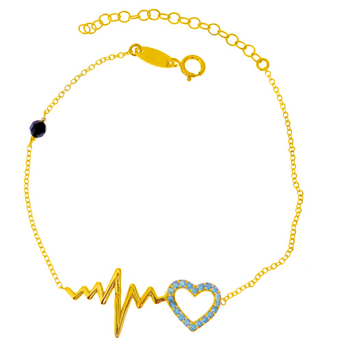 Χρυσό βραχιόλι Κ14 με ζιργκόν