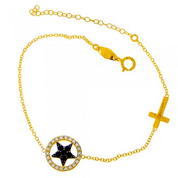 Χρυσό βραχιόλι Κ14 με ζιργκόν