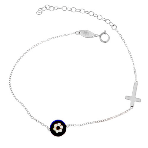 Λευκόχρυσο βραχιόλι Κ14 με ζιργκόν