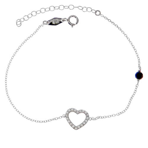 Λευκόχρυσο βραχιόλι Κ14 με ζιργκόν