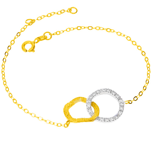 Χρυσό βραχιόλι Κ14 με ζιργκόν