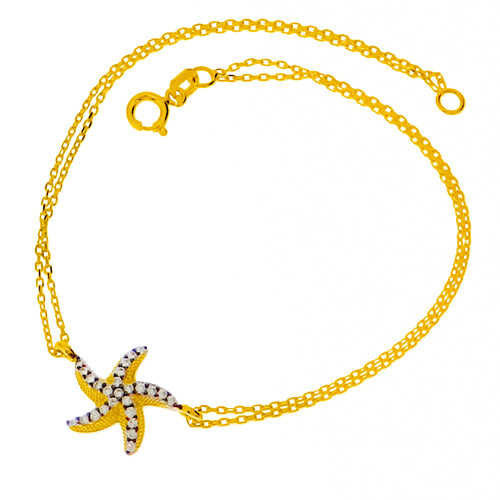 Χρυσό βραχιόλι Κ14 με ζιργκόν